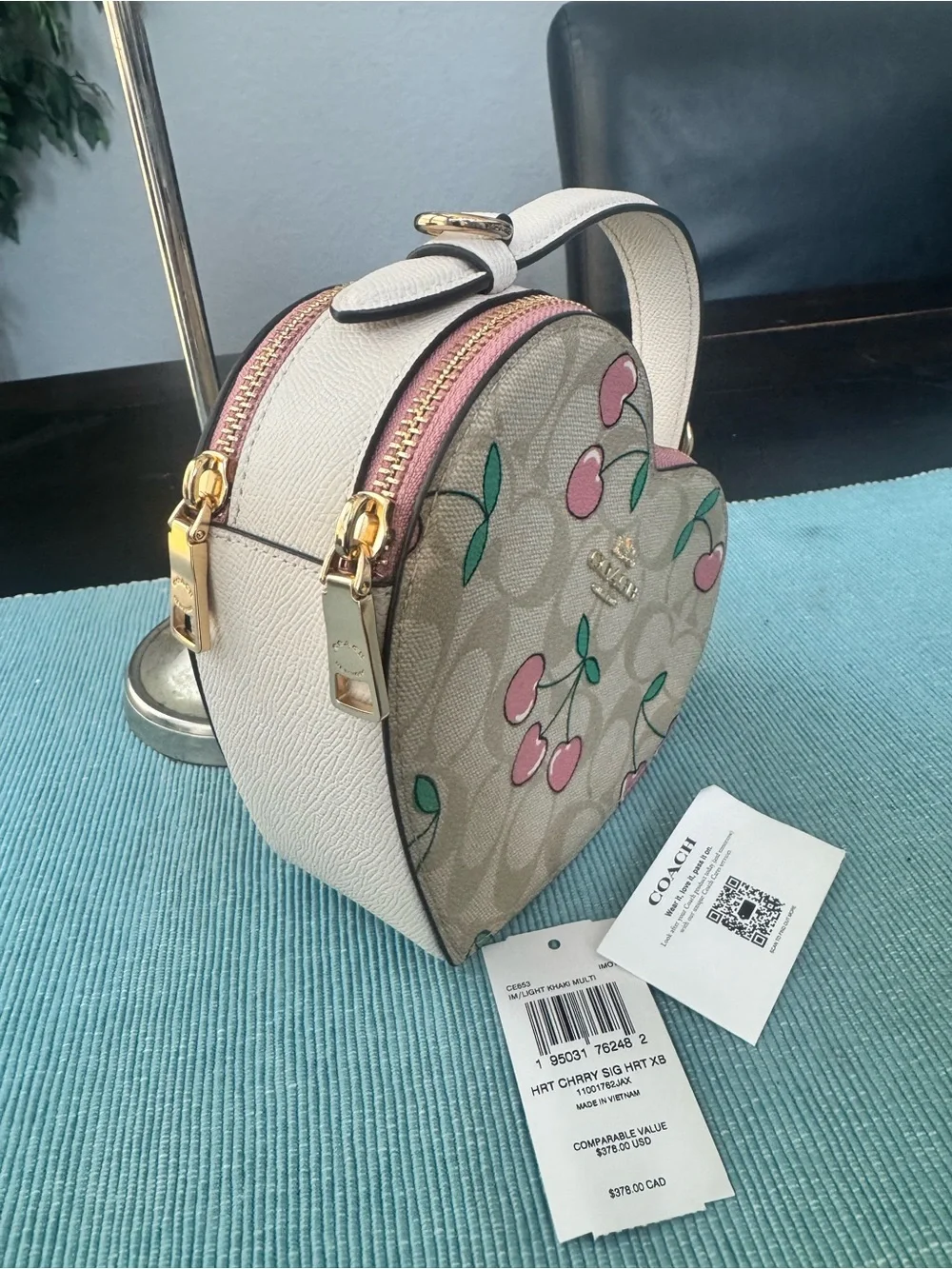 Coach Crossbody Bag In Signature Canvas With Cherry Print
